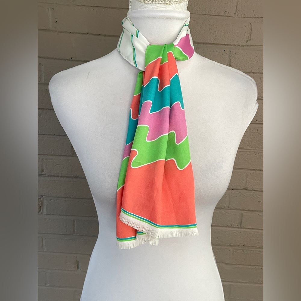 Vintage 60’s -70’s Cathy Hardwick Modern Print Scarf